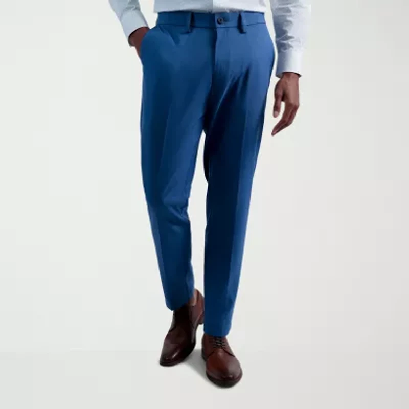 Haggar Cool Right Performance Flex Mens Comfort Waistband Slim Fit Flat Front Pant