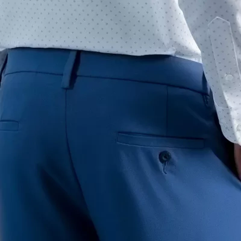Haggar Cool Right Performance Flex Mens Comfort Waistband Slim Fit Flat Front Pant