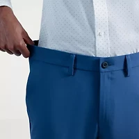 Haggar Cool Right Performance Flex Mens Comfort Waistband Slim Fit Flat Front Pant
