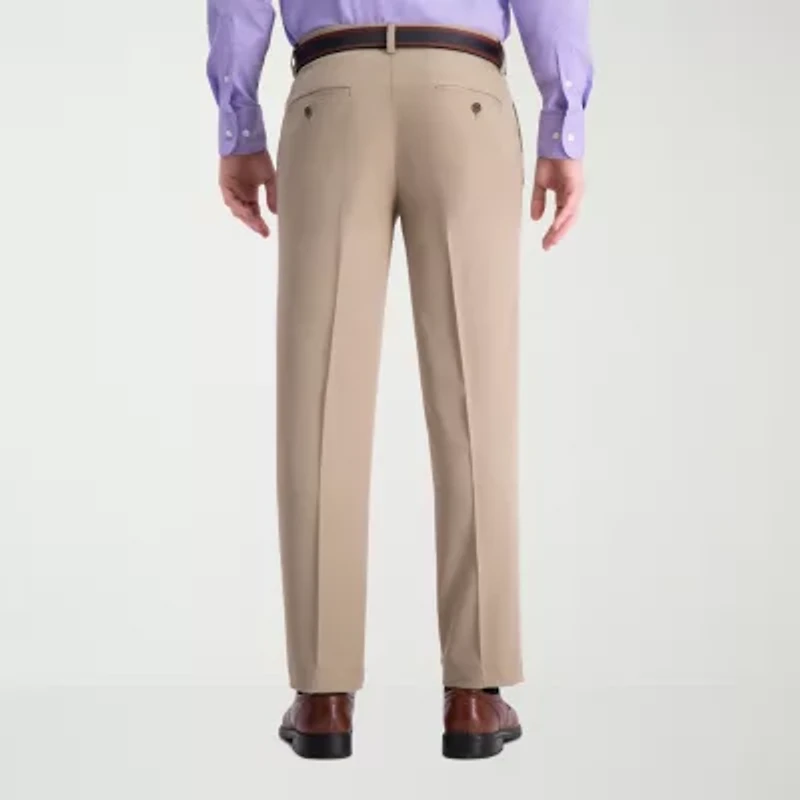 Haggar Cool 18 Pro Mens Comfort Waistband Straight Fit Flat Front Pant