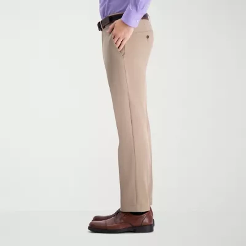 Haggar Cool 18 Pro Mens Comfort Waistband Straight Fit Flat Front Pant