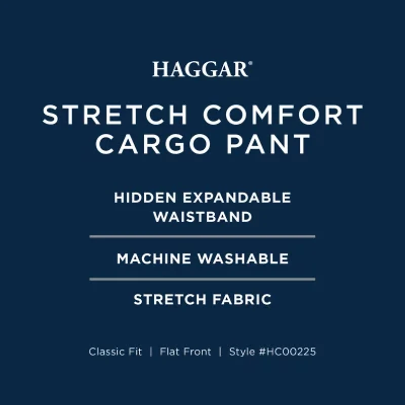 Haggar Stretch Comfort Cargo Mens Fabric Classic Fit Pant