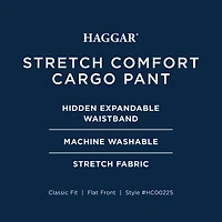 Haggar Stretch Comfort Cargo Mens Fabric Classic Fit Pant