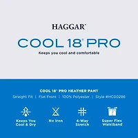 Haggar Cool 18 Pro Mens Straight Fit Flat Front Pant