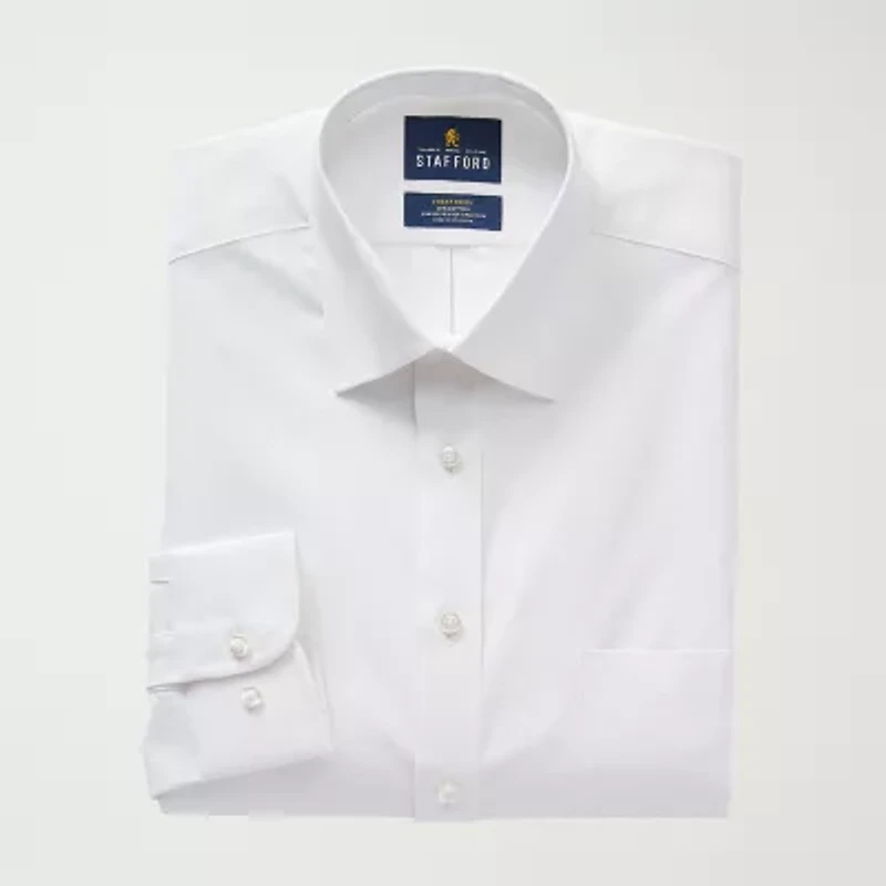 Stafford Advanced Performance Sweat Repel Mens Regular Fit Stretch Fabric Wrinkle Free Long Sleeve Dress Shirt