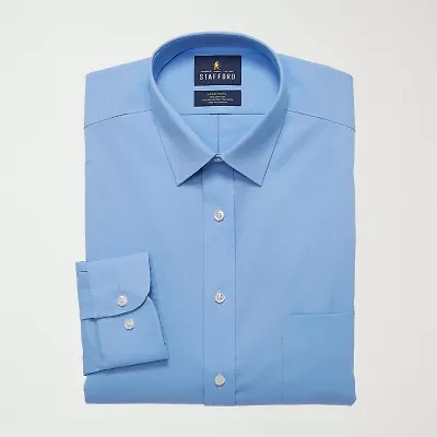 Stafford Advanced Performance Sweat Repel Mens Regular Fit Stretch Fabric Wrinkle Free Long Sleeve Dress Shirt