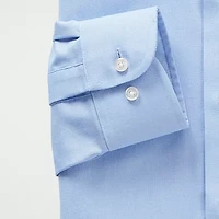 Stafford Coolmax All Season Ecomade Oxford Mens Regular Fit Stretch Fabric Wrinkle Free Long Sleeve Dress Shirt