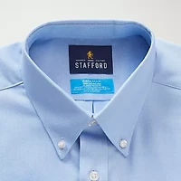 Stafford Coolmax All Season Ecomade Oxford Mens Regular Fit Stretch Fabric Wrinkle Free Long Sleeve Dress Shirt