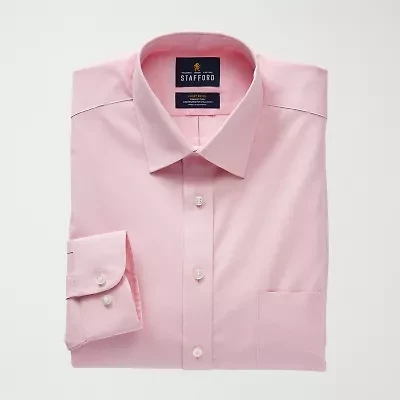 Stafford Advanced Performance Sweat Repel Mens Regular Fit Stretch Fabric Wrinkle Free Long Sleeve Dress Shirt