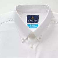Stafford Coolmax All Season Ecomade Oxford Mens Regular Fit Stretch Fabric Wrinkle Free Long Sleeve Dress Shirt