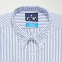 Stafford Coolmax All Season Oxford Mens Regular Fit Stretch Fabric Wrinkle Free Long Sleeve Dress Shirt