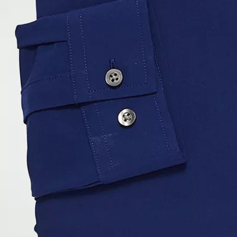 J. Ferrar 360 Stretch Performance Mens Regular Fit Fabric Long Sleeve Dress Shirt