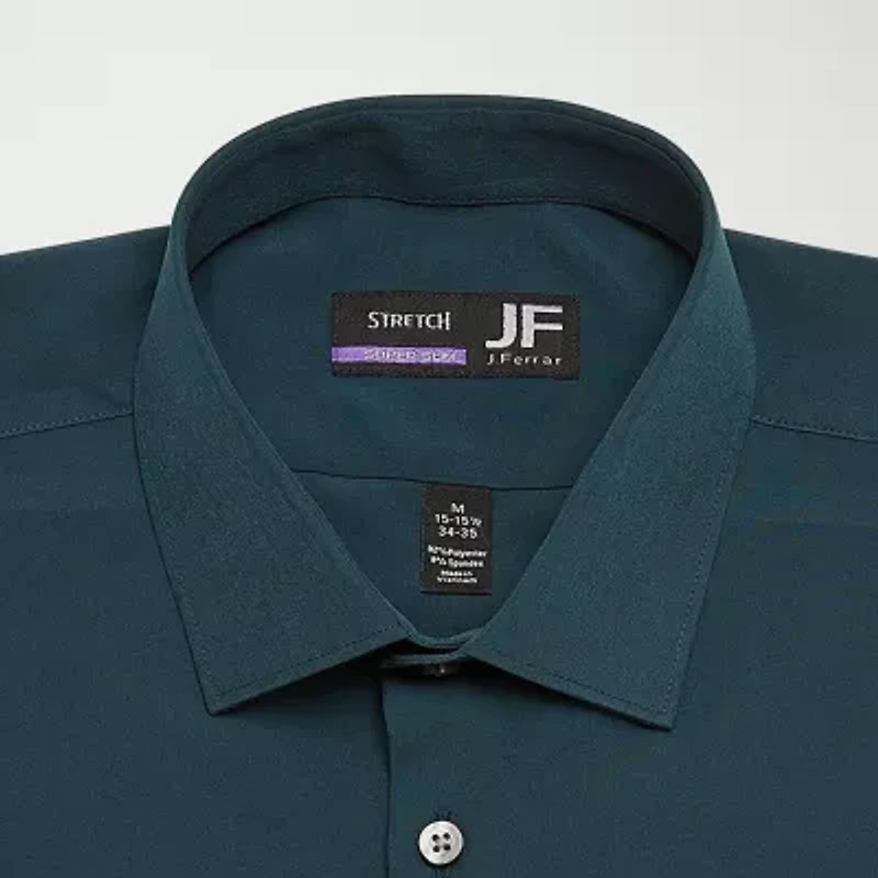 J. Ferrar 360 Stretch Performance Mens Regular Fit Fabric Long Sleeve Dress Shirt