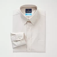 Stafford Coolmax All Season Oxford Mens Regular Fit Stretch Fabric Wrinkle Free Long Sleeve Dress Shirt