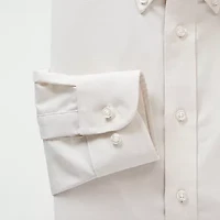 Stafford Coolmax All Season Oxford Mens Regular Fit Stretch Fabric Wrinkle Free Long Sleeve Dress Shirt