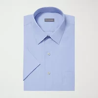 Van Heusen Poplin Mens Regular Fit Easy Care Wrinkle Free Short Sleeve Dress Shirt