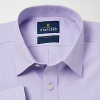 Stafford Smart Tech Mens Regular Fit Stretch Fabric Wrinkle Free Long Sleeve Dress Shirt