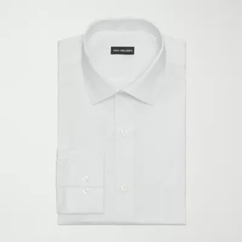 Van Heusen Everyday Defense Stain Shield Mens Regular Fit Stretch Fabric Wrinkle Free Long Sleeve Dress Shirt