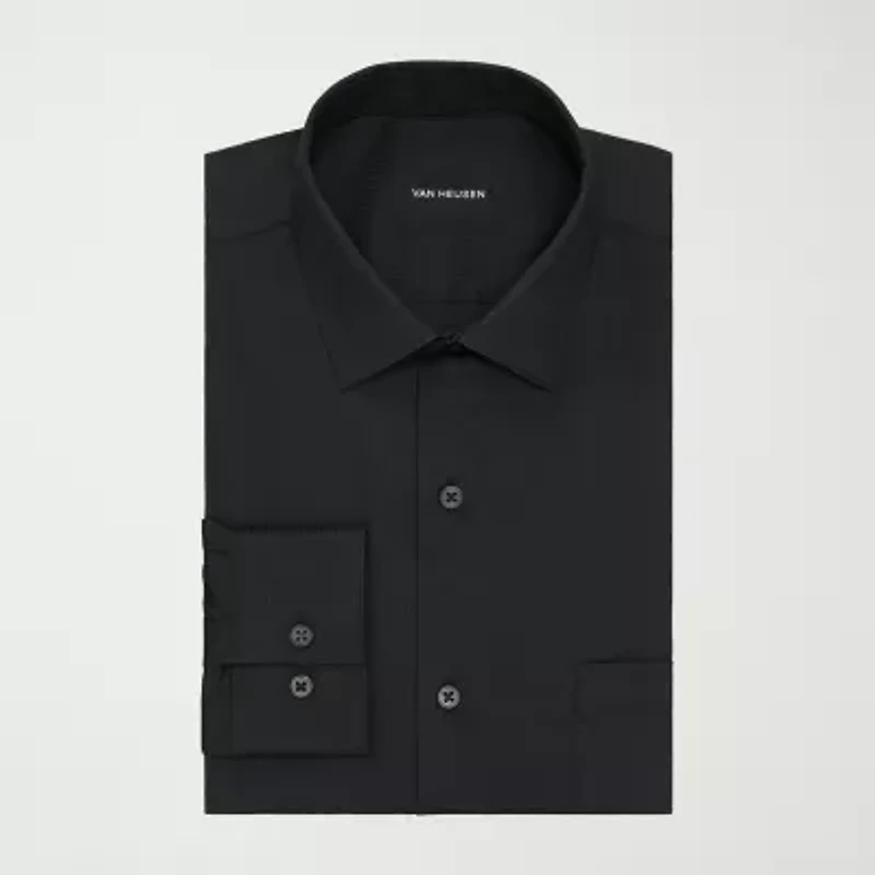 Van Heusen Everyday Defense Stain Shield Mens Regular Fit Stretch Fabric Wrinkle Free Long Sleeve Dress Shirt