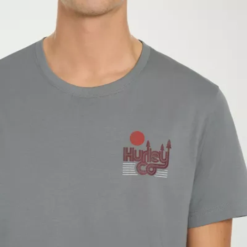 Hurley Mens Crew Neck Short Sleeve Regular Fit Graphic T-Shirt