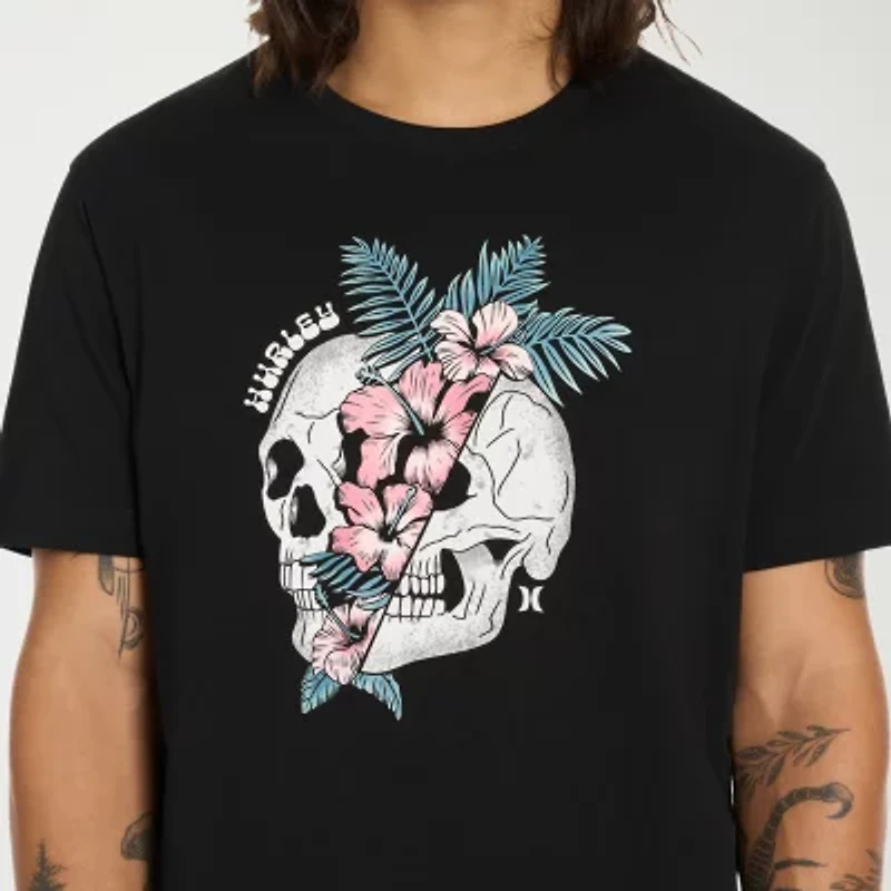 Hurley Mens Crew Neck Short Sleeve Regular Fit Graphic T-Shirt