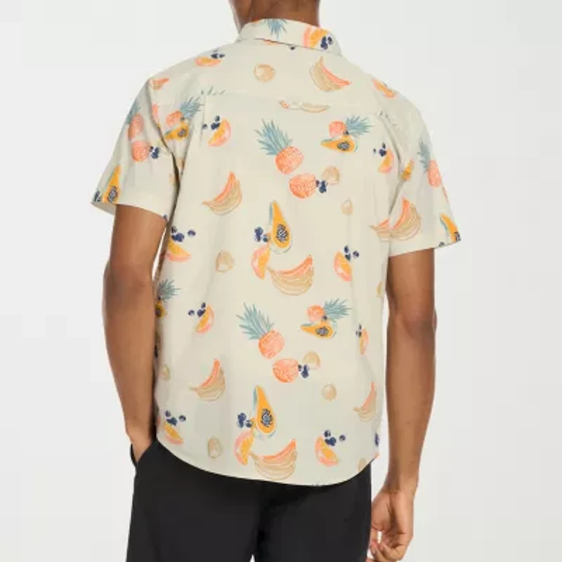 Hurley Mens Short Sleeve Regular Fit Button-Down Shirt