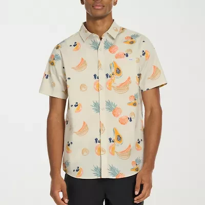Hurley Mens Short Sleeve Regular Fit Button-Down Shirt