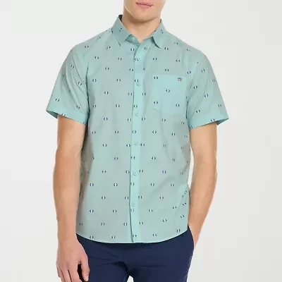 Hurley Mens Short Sleeve Regular Fit Button-Down Shirt