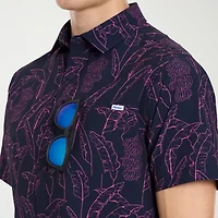 Hurley Mens Short Sleeve Regular Fit Button-Down Shirt