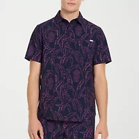 Hurley Mens Short Sleeve Regular Fit Button-Down Shirt