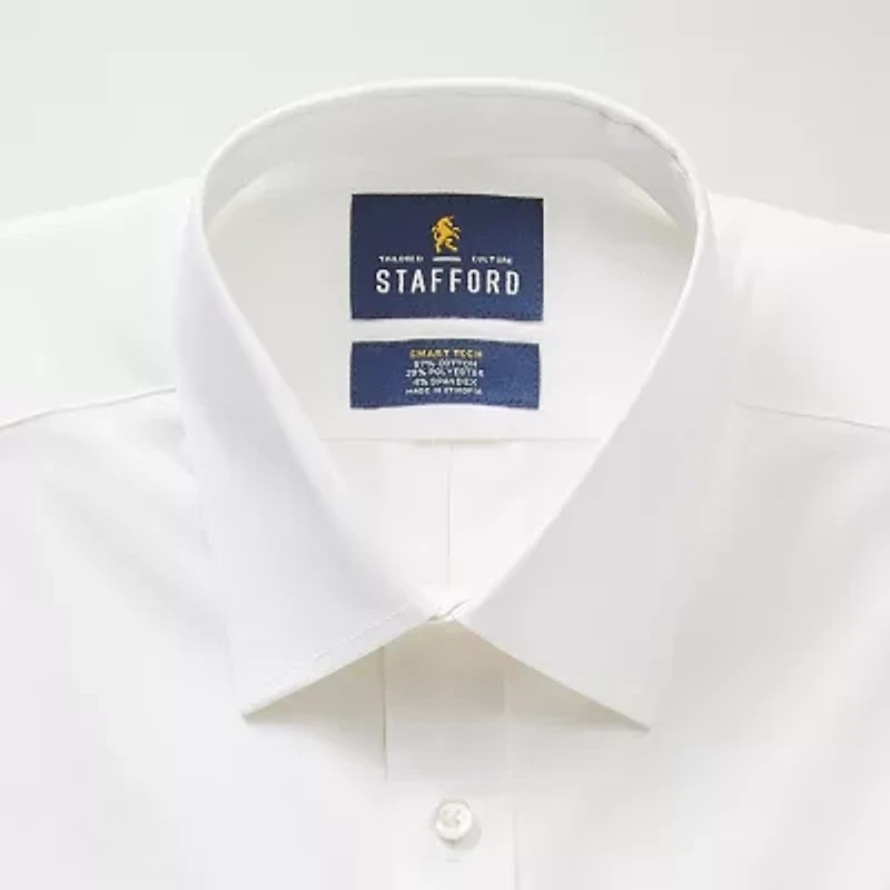Stafford Big and Tall Smart Tech Mens Regular Fit Stretch Fabric Wrinkle Free Long Sleeve Dress Shirt
