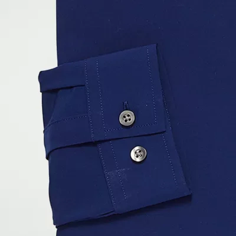 J. Ferrar Mens Big & Tall 360 Stretch Regular Fit Easy Care Fabric Long Sleeve Dress Shirt