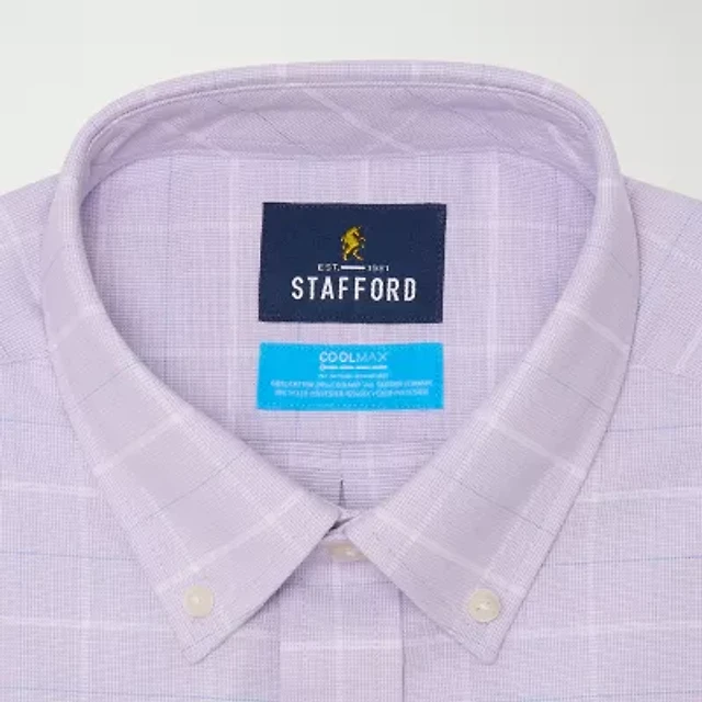 stafford coolmax dress shirts Stafford Coolmax All Season Ecomade Oxford Mens Regular Fit Stretch Fabric Wrinkle Free Long Sleeve Dress Shirt