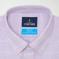 Stafford Coolmax All Season Oxford Mens Regular Fit Stretch Fabric Wrinkle Free Long Sleeve Dress Shirt