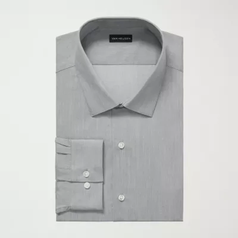 Van Heusen Comfort Performance Big And Tall Mens Regular Fit Stretch Fabric Wrinkle Free Long Sleeve Dress Shirt