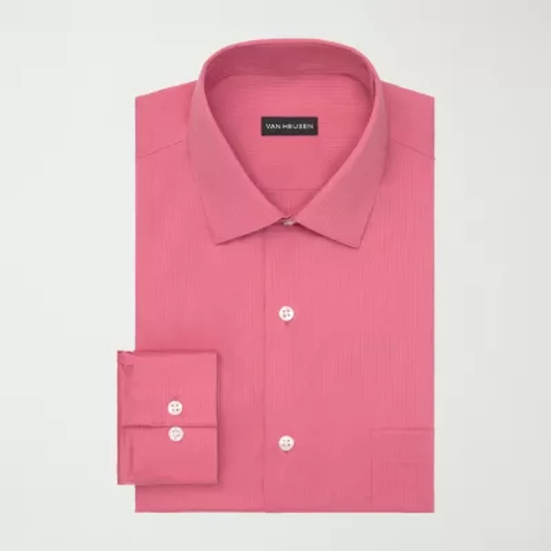 Van Heusen Everyday Defense Mens Big & Tall Classic Fit Stretch Fabric Wrinkle Free Long Sleeve Dress Shirt