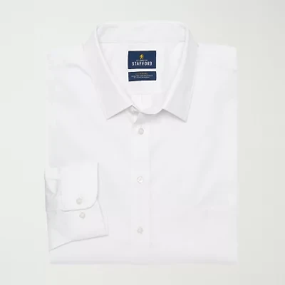 Stafford Big & Tall Advanced Performance Sweat Repel Mens Regular Fit Stretch Fabric Wrinkle Free Long Sleeve Dress Shirt