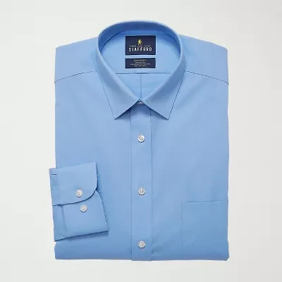 Stafford Big & Tall Advanced Performance Sweat Repel Mens Regular Fit Stretch Fabric Wrinkle Free Long Sleeve Dress Shirt