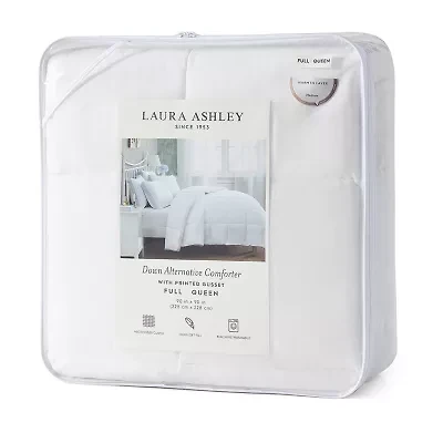 Laura Ashley All Seasons Down Alternative Comforter With Printed Gusset