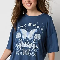 Arizona Body Womens Crew Neck Short Sleeve Juniors Pajama Top