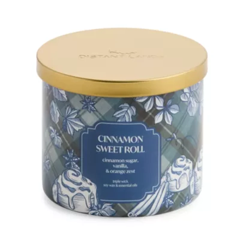 Distant Lands Cinnamon Sweet Roll 3-Wick Scented Jar Candle