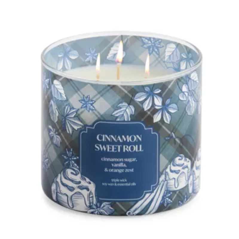 Distant Lands Cinnamon Sweet Roll 3-Wick Scented Jar Candle