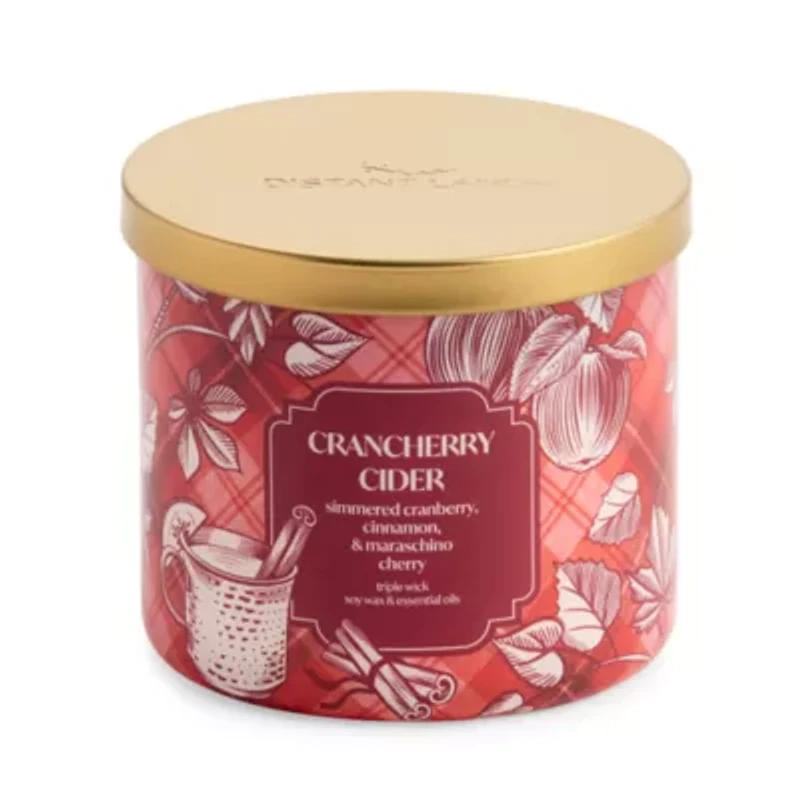Distant Lands Crancherry Cider 3-Wick Scented Jar Candle