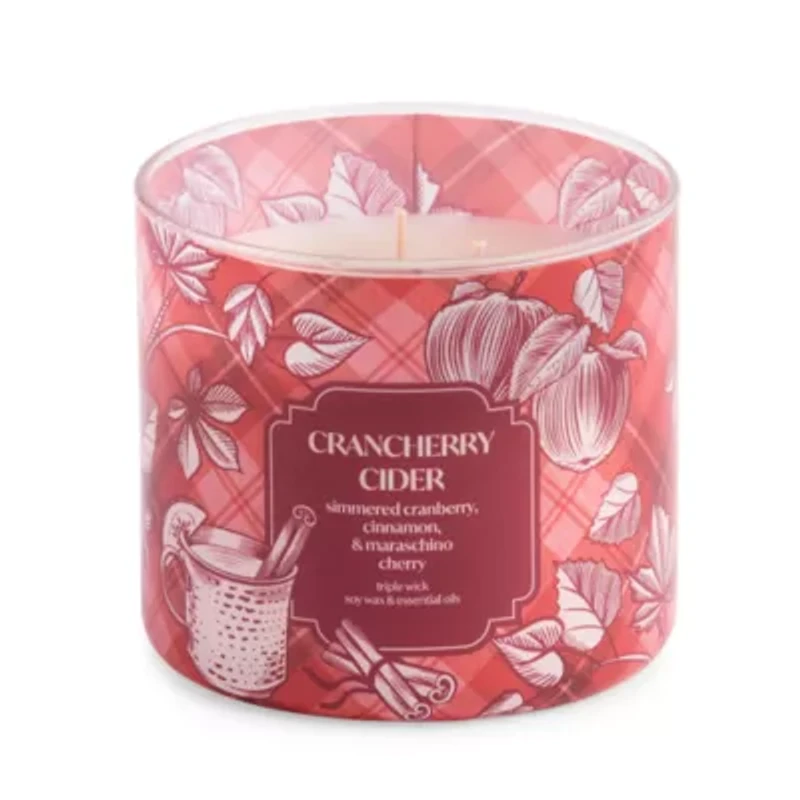 Distant Lands Crancherry Cider 3-Wick Scented Jar Candle