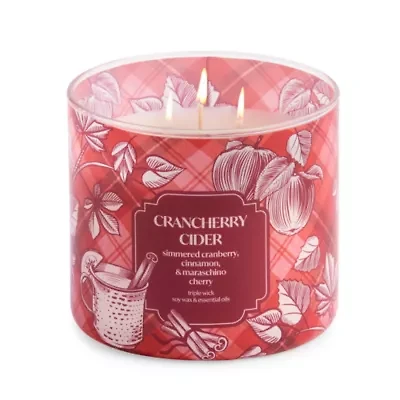 Distant Lands Crancherry Cider 3-Wick Scented Jar Candle