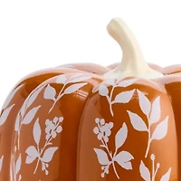 Linden Street Orange Floral Pumpkin Thanksgiving Tabletop Decor