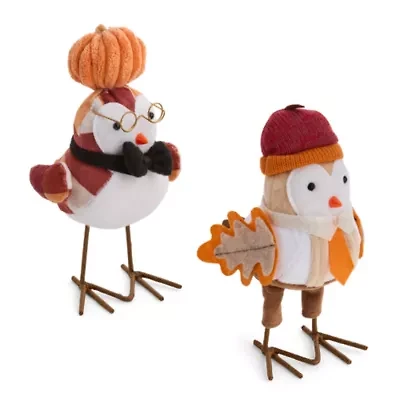 Linden Street Acorn And Pumpkin Birds 2-pc. Thanksgiving Tabletop Decor
