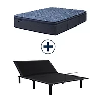 Serta Perfect Sleeper Cobalt Calm Plus 14.5" Firm Pillow Top - Mattress + Adjustable Base