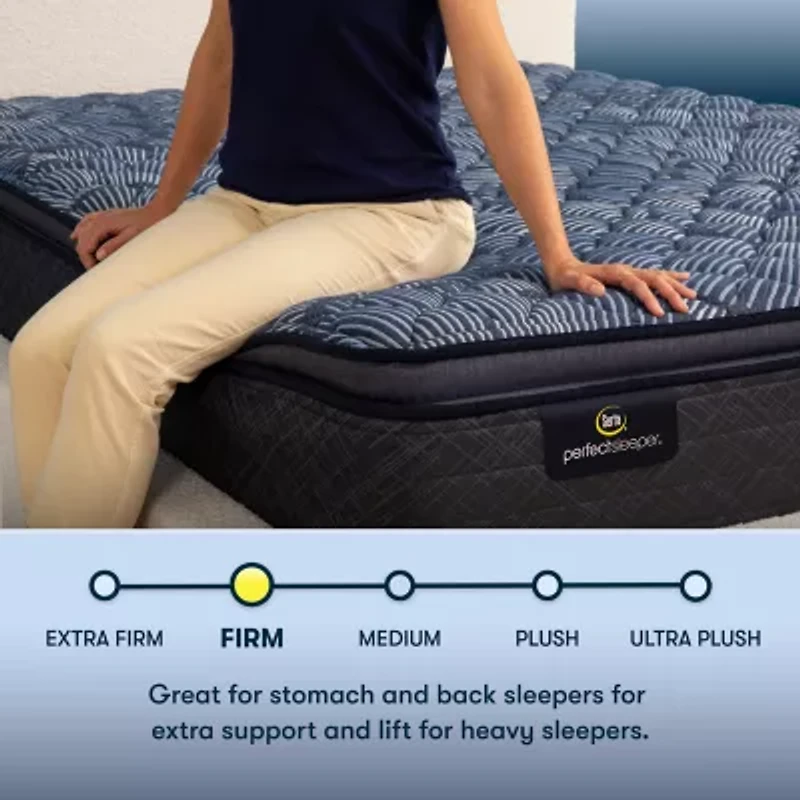 Serta Perfect Sleeper Cobalt Calm Plus 14.5" Firm Pillow Top - Mattress + Adjustable Base
