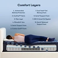 Serta Perfect Sleeper Cobalt Calm Plus 14.5" Firm Pillow Top - Mattress + Adjustable Base